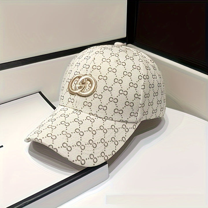 Gorra de béisbol con visera curva premium, bordado con letra G y diseño completo, gorra trucker ajustable para deportes al aire libre y casual