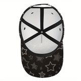 1 gorra ajustable Snapback con estampado 2D de estrellas de noche estrellada - Ideal para deportes, running y uso casual - Cómoda de poliéster, unisex para disfraces de Halloween/Navidad/Acción de Gracias - Accesorio de cabeza elegante