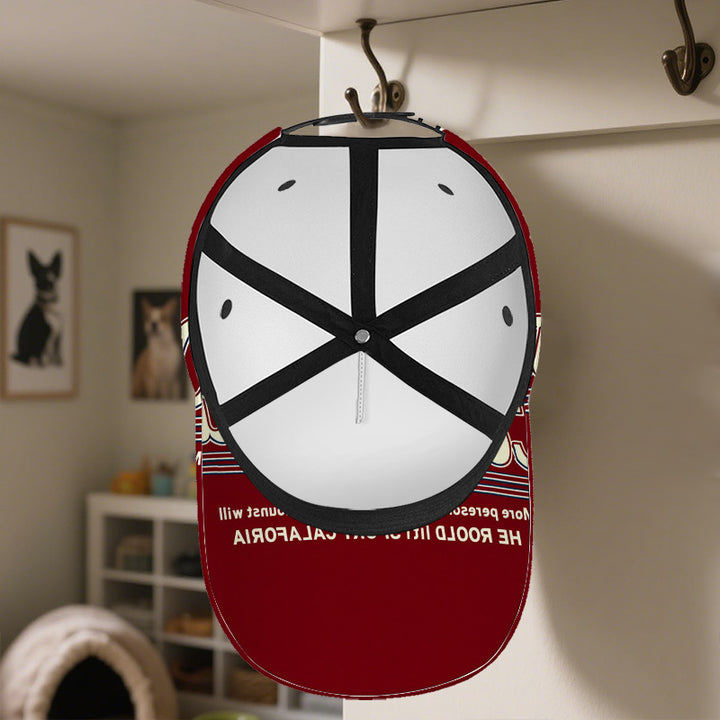 1 gorra de béisbol con estampado 2D California Sport Essence - Gorra de poliéster vibrante de cuerpo completo con cierre ajustable, ideal para deportes al aire libre, estilo urbano y running, Ropa Casual,Diseño a la Moda,Ajuste Cómodo,Tela Duradera,Aficio