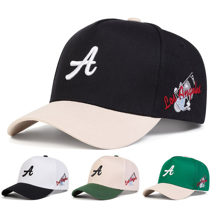 Una gorra de béisbol de cinco paneles con diseño de hoz para hombre, perfecta para la moda al aire libre. Es ajustable e ideal para usar en ocasiones informales durante los viajes de primavera y otoño, vacaciones o salidas a la playa.