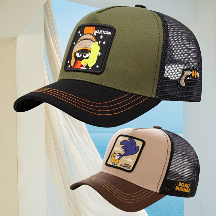 1 Gorra de Béisbol con Estampado WB para Hombres y Mujeres - Parte Trasera en Red, Ajuste Perfecto Deportes al aire libre & Acceso Casual estilo Festival | Sombrero Decorativo Adaptable Laváble