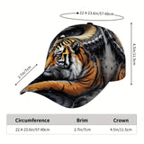 1 pieza, gorra de béisbol ajustable y transpirable con diseño de tigre y dragón majestuoso - Tejido ligero y no elástico para deportes al aire libre, baile, skateboarding y uso casual - Lavable en máquina, regalo perfecto para Navidad y Halloween, gorro v
