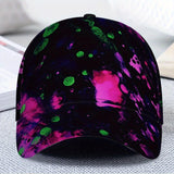 1 Gorra de béisbol neón que brilla en la oscuridad - Verde neón, rosa, púrpura, naranja, rojo, amarillo - Cierre ajustable con visera, ligera y transpirable para deportes al aire libre