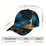1 gorra de béisbol con estampado de mariposa celestial 2D - Gorra de poliéster vibrante de cuerpo completo con cierre ajustable, ideal para deportes al aire libre, estilo urbano y running, Ropa Casual,Accesorio de Festival,Diseño a la Moda,Material Durade
