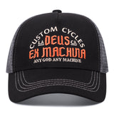 2 piezas de gorras de béisbol para hombres de diseño 'CYCLES' y 'DEUS EX MACHINA', estilo rock de moda, poliéster elástico, perfectas para todas las estaciones y regalos, ideales para Navidad y Día de San Valentín, ropa de cabeza diaria | Gorra con estamp