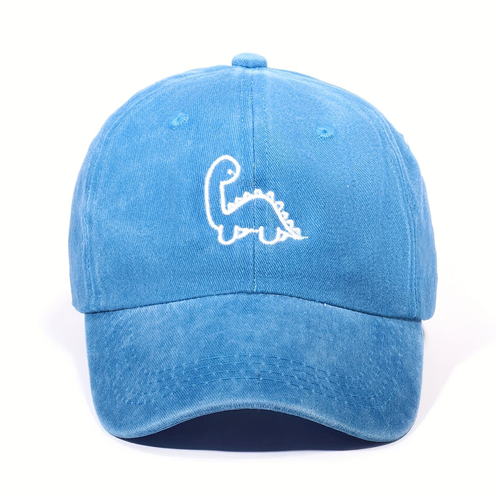 Gorra de Béisbol Ajustable con Dinosaurio Lindo - Transpirable, Lavable a Mano, Gorra de Papá de Poliéster con Visera Curva para Uso Casual