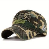 Gorra de béisbol unisex con diseño de águila y número '34' bordado - Ligera, transpirable y de poliéster, estilo callejero para aventuras al aire libre, gorra de verano | Patrón de camuflaje | Ligera