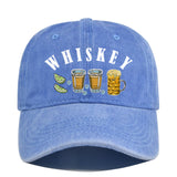 Gorra de Béisbol Vintage con Emblema de Whisky y Vino, Ajustable Snapback, Logo Manual para Estilo Retro, Cata de Vinos, Bares y Fiestas Navideñas - No Elástica, Ideal para Entusiastas del Retro y Seguidores de la Cultura del Vino
