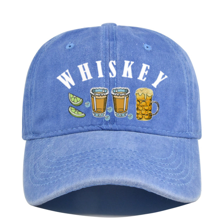 Gorra de Béisbol Vintage con Emblema de Whisky y Vino, Ajustable Snapback, Logo Manual para Estilo Retro, Cata de Vinos, Bares y Fiestas Navideñas - No Elástica, Ideal para Entusiastas del Retro y Seguidores de la Cultura del Vino
