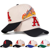 Gorra de béisbol para hombre con diseño de llamas en los lados, 5 paneles, ajustable, ideal para protección solar, perfecta para salidas casuales en primavera y otoño, viajes, fiestas en la playa y más