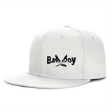 Gorra de béisbol con diseño gráfico malo - Gorra negra con diseño de personaje de dibujos animados blanco, ropa urbana unisex para hombres y mujeres, lavable a mano, ropa de cabeza para exteriores, letra oscura, gorro duradero.
