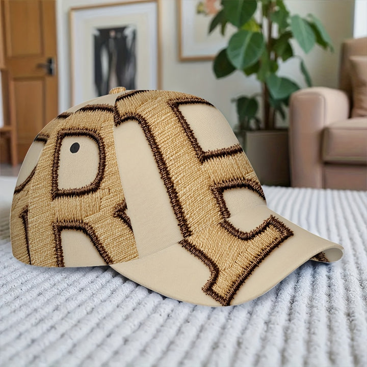 1 gorra de béisbol con estampado R para hombre - Gorro ligero ajustable estilo duckbill para uso diario, Halloween, Navidad y Acción de Gracias, diseño cómodo unisex para parejas y amigos, accesorio casual, tejido texturizado