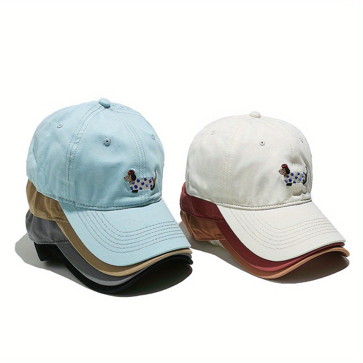 Gorra de Béisbol para Mujer - Cierre Ajustable Snapback, Sombrero Ligero y Transpirable para el Sol, Ideal para Diario, Fiestas o Escuela - Azul Pastel, Gorra con Diseño de Perrito Lindo para Amantes de los Perros, Accesorio Cómodo y Divertido, Moda Casua