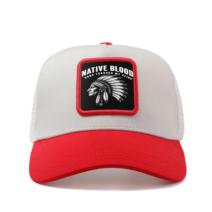 Gorra de béisbol ajustable de línea de sangre nativa americana - Espalda de malla transpirable, diseño de dibujos animados de hip hop, poliéster ligero, estilo casual para hombres y mujeres, sombrero de verano al aire libre, ropa de cabeza al aire libre |
