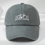 Gorra de Béisbol Clásica Lavada para Hombre MAKEFGE con Estampado de Bicicleta - Poliéster Suave y Transpirable para Deportes al Aire Libre y Uso Casual