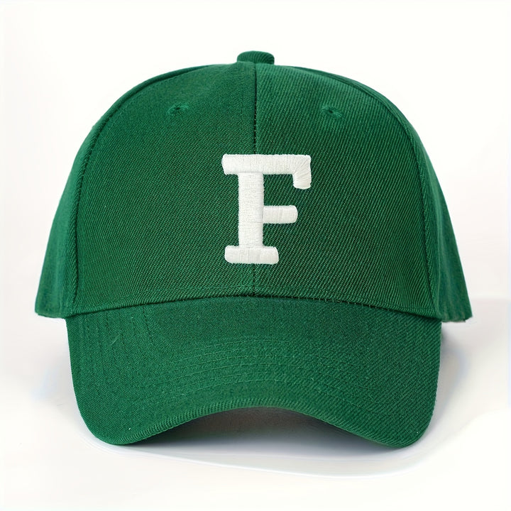 1 Gorra de Béisbol Bordada con Letra F Unisex, Ajustable y Transpirable, Estilo Y2K para Parejas, Ala Curva, Moda Verano para Hombres y Mujeres