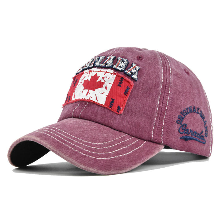 Gorra de Béisbol Bordada con Bandera Canadiense y Parche Perforado - Ajustable con Snapback, Ideal para Streetwear, Trajes de Navidad y Cultura Canadiense (Diseño Bordado)