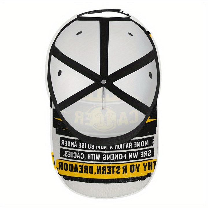 1 Gorra Snapback de Poliéster con Estampado 2D de Lucha Contra el Cáncer - Estampado Completo y Vibrante, Ideal para Deportes, Carreras al Aire Libre y Moda Urbana, Cobertura Atlética para la Cabeza,Ropa Casual,Sombrero de Declaración,Diseño Funky,Ajuste