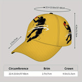 Gorra de Béisbol Ligera para Hombres CUTEHSJ - Sombrero Ajustable Estilo Hip-Hop con Gráfico de Jugador de Baloncesto, Diseño Amarillo y Vibrante para Playa, Pesca, Vacaciones, Accesorio Transpirable