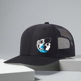 Gorra ajustable con estampado de pescado azul - Espalda de malla transpirable, gorra unisex con cierre para deportes al aire libre, pesca y festivales - Ajuste elástico, solo lavado a mano, regalo casual de primavera/verano para pescadores y amigos, ropa