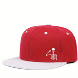 Gorra Snapback de Esqueleto a la Moda - Ligera, Transpirable de Poliéster, Diseño Geométrico, Ideal para Regalos de Halloween y Navidad, Trendsetters, Sombrero Casual | Snapback de Moda | Gorro Duradero, Gorra Grande para Hombre, Gorra Ajustada con Rosa B