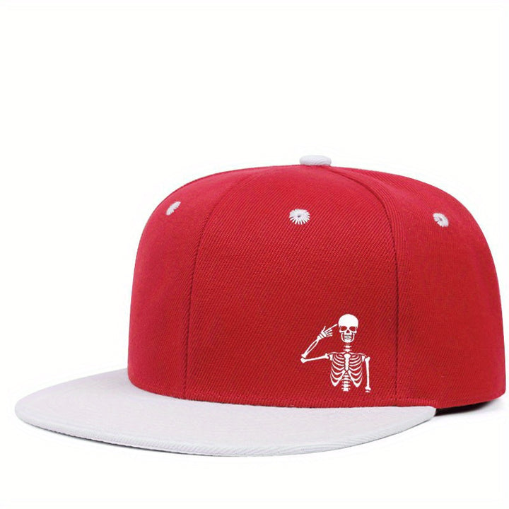 Gorra Snapback de Esqueleto a la Moda - Ligera, Transpirable de Poliéster, Diseño Geométrico, Ideal para Regalos de Halloween y Navidad, Trendsetters, Sombrero Casual | Snapback de Moda | Gorro Duradero, Gorra Grande para Hombre, Gorra Ajustada con Rosa B