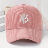 Gorra de Pana Bordada con Letras NY Unisex, Gorro Grueso y Suave para Mujer Moda Primavera-Otoño Hombres y Damas, Beanie Casual Cálido al Aire Libre Estilo Urbano Hip-Hop Talla Ajustable