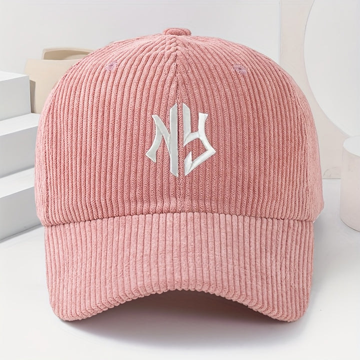 Gorra de Pana Bordada con Letras NY Unisex, Gorro Grueso y Suave para Mujer Moda Primavera-Otoño Hombres y Damas, Beanie Casual Cálido al Aire Libre Estilo Urbano Hip-Hop Talla Ajustable