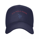 Gorra de béisbol ajustable U.S. Polo Assn. Since 1890, con protección solar, estilo deportivo clásico, 1 unidad en poliéster blanco con estampado rojo y azul, ideal para actividades al aire libre, regalo perfecto para hombres y mujeres
