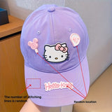 Gorra de Béisbol Ajustable con Visera de Gato Kitty de Verano Nuevo de Sanrio - Poliéster Transpirable, Gorra de Sol para Todas las Estaciones estilo Y2K, elección ideal para el Día de San Valentín, cumpleaños y regalos de fiesta