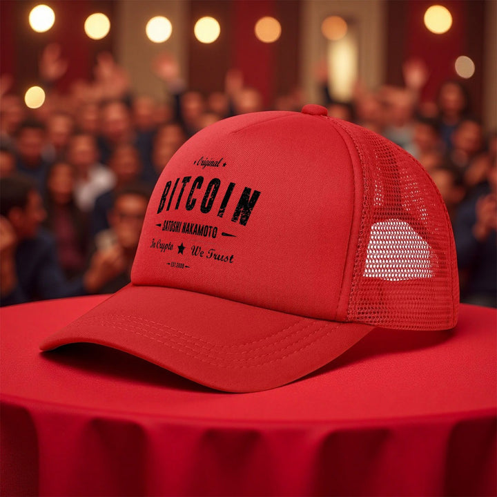 1 gorra de béisbol inspirada en Bitcoin - Diseño de Satoshi Nakamoto, gorra de camionero de poliéster negro, transpirable y ligera, ajuste unisex para todas las estaciones, perfecta para aventuras al aire libre y uso casual, ropa de cabeza al aire libre |