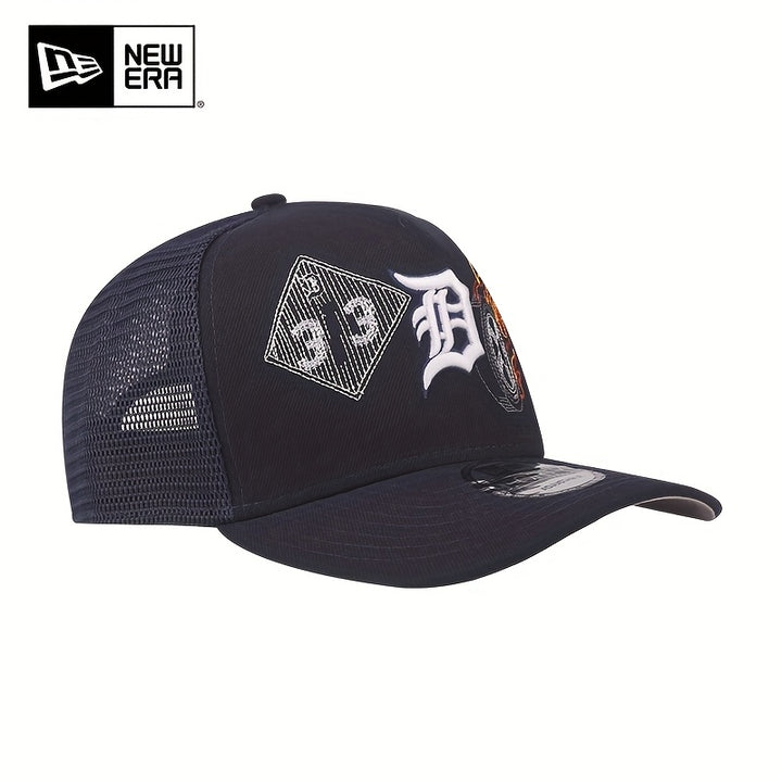 Gorra Unisex Ajustable Snapback de NEW ERA con Logo en 3D - Gorra de Béisbol de Malla Azul, Visera Curva y Rígida para Deportes al Aire Libre, Verano, Fiestas y Uso Casual (Hombres y Mujeres) - Diseño Icónico con la Letra 'N', Ajuste No Elástico