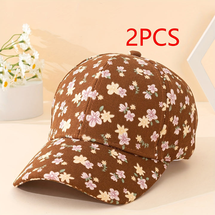 Pack de 2 Gorras Trucker Ajustables para Mujer con Estampado Cepillado, Moda y Viaje al Aire Libre