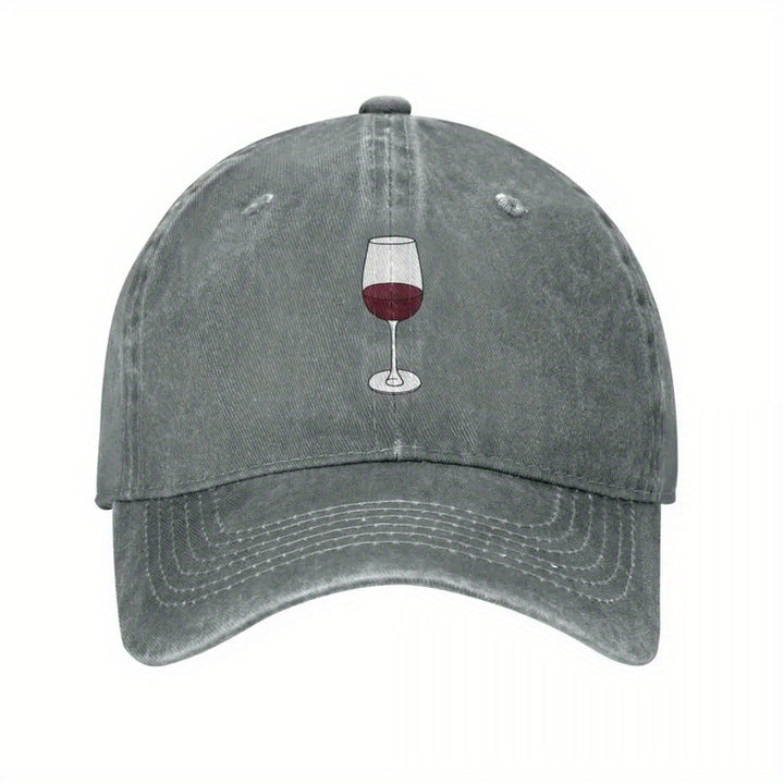 Gorra de Béisbol Ajustable y Ligera de Algodón con Diseño Acuarela de Copa de Vino - Bandeja Transpirable Absorbente de Sudor, Lavable a Máquina Unisex para Viajes al Aire Libre, Deportes y Uso Todo el Año
