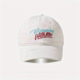 Gorra de pico de pato americana para hombres con ala ancha y parte superior profunda, gorra de béisbol con agujero bordado versátil, agradable al rostro, adecuada para 200 países.