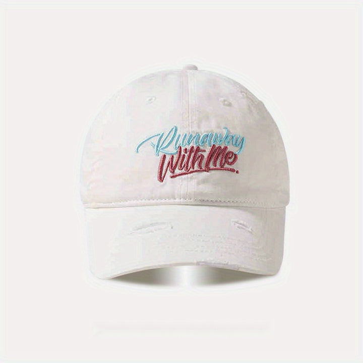 Gorra de pico de pato americana para hombres con ala ancha y parte superior profunda, gorra de béisbol con agujero bordado versátil, agradable al rostro, adecuada para 200 países.