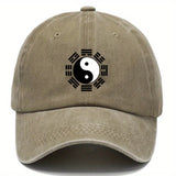 1 pieza Gorra Retro de Artes Marciales Chinas para Hombre - Sombrero con Símbolo Bagua Tai Chi (Diseño Inspirado en Yin-Yang) - Ligera y Adecuada al Exterior, Ideal Para Hiking, Ciclismo o Uso Diario - Regalo Perfecto para Padres e Practicantes de Artas M