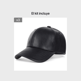 Gorra de béisbol de cuero PU para hombre, opción ideal para regalos - Color a escoger