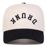 Gorra de béisbol bordada DRUNK para hombre - Ligera, ajustable y de 5 lados, con estampado de 'DRUNK', poliéster transpirable para viajes de primavera/verano, playa y uso casual, gorra de playa