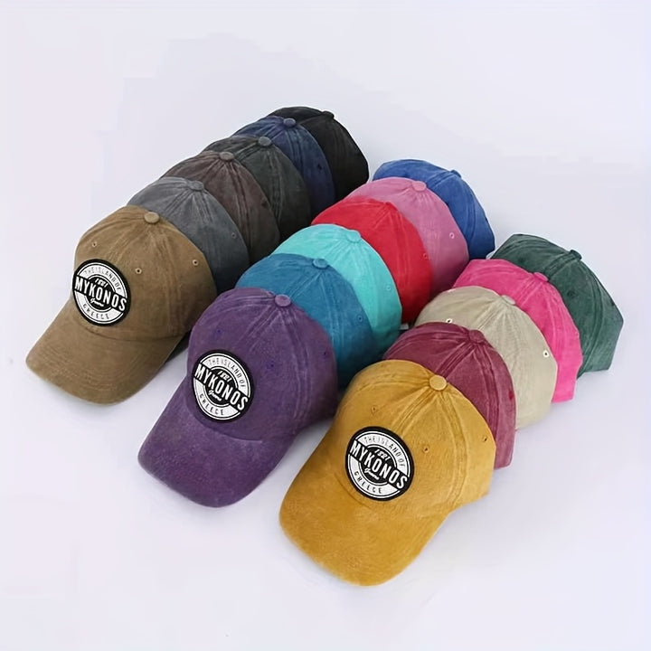 1 gorra unisex (para hombres y mujeres) ajustable y ligera con ala ancha - Gorra de papá lavable a mano para exteriores, conducir, deportes - Visera curva para sol, uso casual (Modelo MYKONOS 1821)