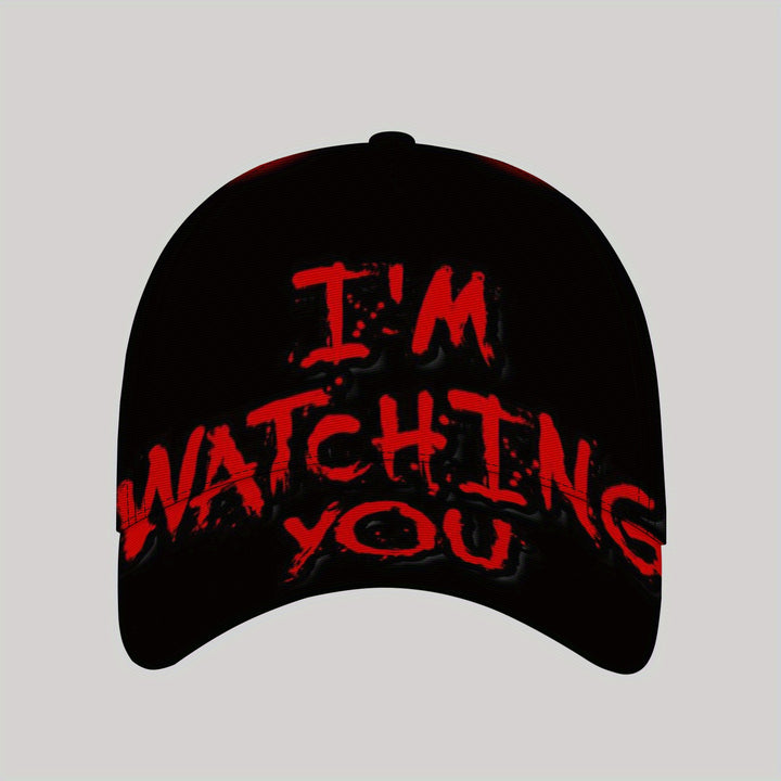 Gorra de béisbol negra y divertida con estampado rojo 'No estoy diciendo que soy tonto' - Estilo hip-hop ajustable, protección solar, poliéster, gorra casual para exteriores para hombres y mujeres, playa.