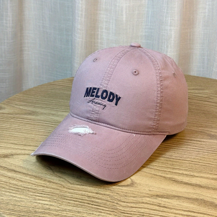 Gorra de Béisbol Unisex con Bordado de Letras - Snapback Ajustable, Poliéster Ligero, Azul Oscuro con Costura Blanca y Bordado de Melodía, Perfecta para Atuendos de Primavera y Verano, Accesorio Casual | Gorra de Béisbol de Moda | Sombrero Ligero