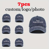 7 Paquetes de Gorras de Béisbol Personalizadas - Pedido al por Mayor con Logo/Texto/Imagen Personalizado, Gorras Ajustables Snapback para Hombres y Mujeres, Gorras Ligeras para Todas las Estaciones con Tu Logo (Costo de Impresión del Logo Varia) - Ideales
