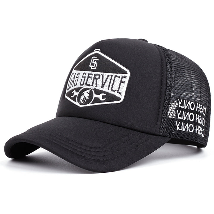 1pc Logo de Servicio de Gas Gorra de béisbol, Malla de poliéster transpirable en la parte posterior, Ajuste ajustable para todas las estaciones, Solo lavado a mano