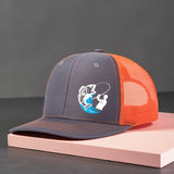 Gorra ajustable con estampado de pescado azul - Espalda de malla transpirable, gorra unisex con cierre para deportes al aire libre, pesca y festivales - Ajuste elástico, solo lavado a mano, regalo casual de primavera/verano para pescadores y amigos, ropa