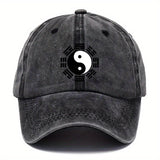 1 pieza Gorra Retro de Artes Marciales Chinas para Hombre - Sombrero con Símbolo Bagua Tai Chi (Diseño Inspirado en Yin-Yang) - Ligera y Adecuada al Exterior, Ideal Para Hiking, Ciclismo o Uso Diario - Regalo Perfecto para Padres e Practicantes de Artas M