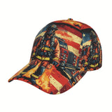 Bombero Héroe Impreso Gorra de Béisbol Ajustable con Visera Curva, 100% Poliéster, Gorra de Moda Unisex para Adultos para Uso Diario y Actividades al Aire Libre