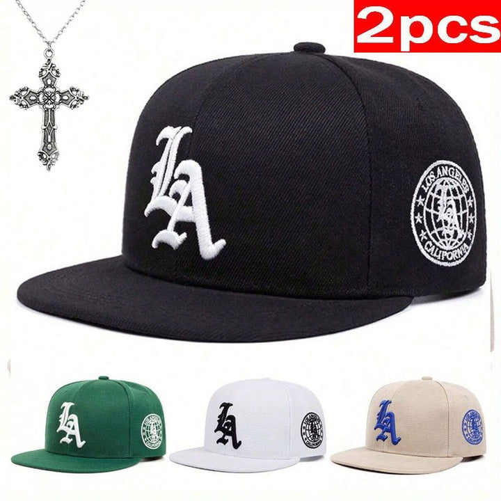 2 piezas (gorra + collar) Gorra de béisbol con bordado de letras para hombre y mujer | Estilo urbano al aire libre