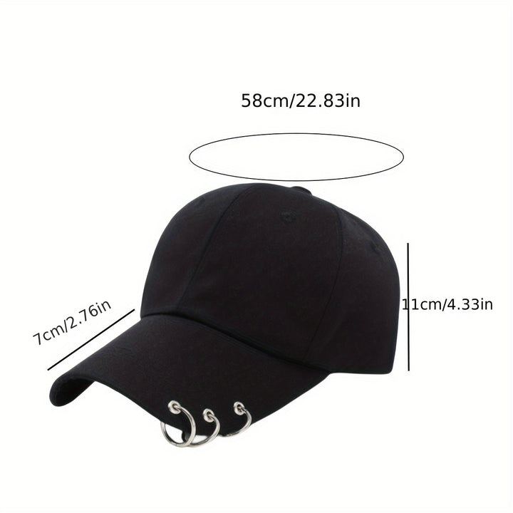 Gorra de basquetbol, hip-hop ajustable con studs, diseño unisex, ideal para deportes al aire libre