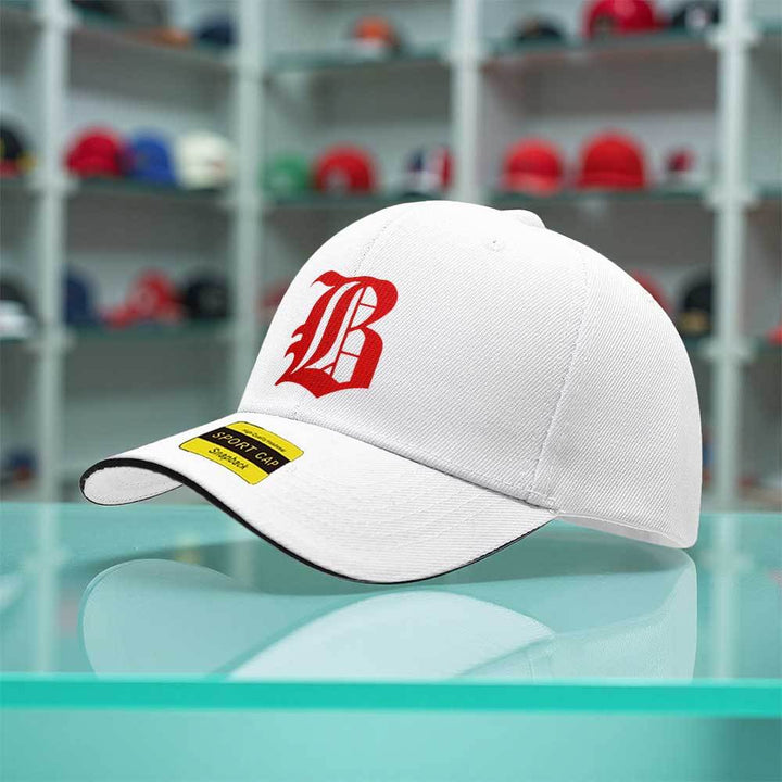 Gorra con Logo de Boston en Relieve para Hombres y Mujeres - Letras Rojas Audaces & Emblema B, Ropa Urbana Ligera Para Todas las Estaciones, Cierre Snapback, 6 Paneles Diseño Curvo Visir Lavable a Mancha Negra Con letras rojas Y Piping Blanco Gorro Casual